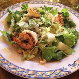 The ‎Caesar Salad with Grilled Shrimp from Chez Frenchie